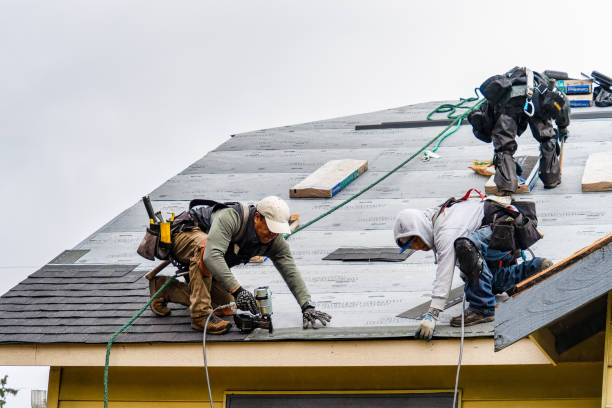 Professional Roofing technician working in Blue Jay, CA